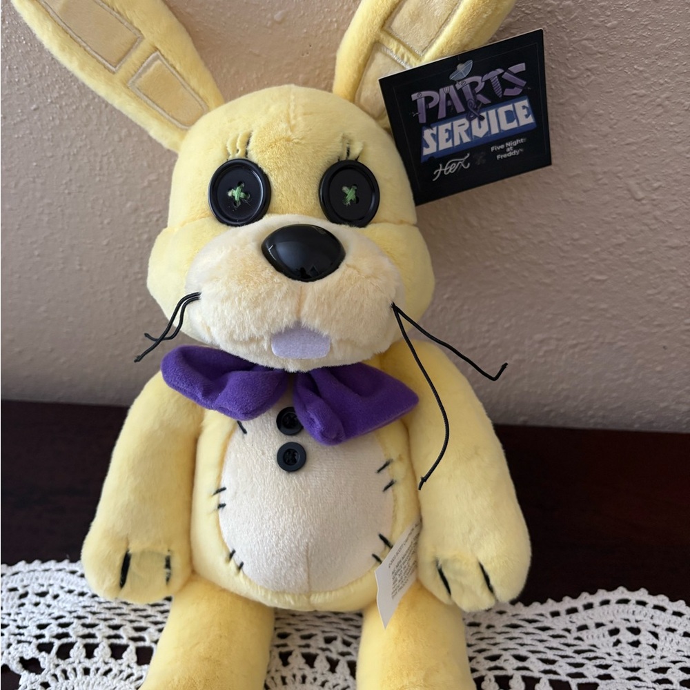 Parts & Service Yellow Plush Bunny with Purple Bow